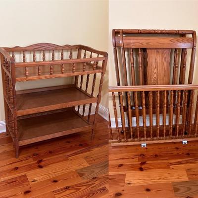 Little Folks ~ Solid Wood Changing Table & Bed