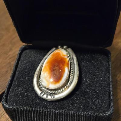 Navajo Sterling Silver and Agate Ring