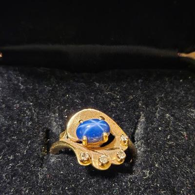 14k Gold Diamond and Sapphire