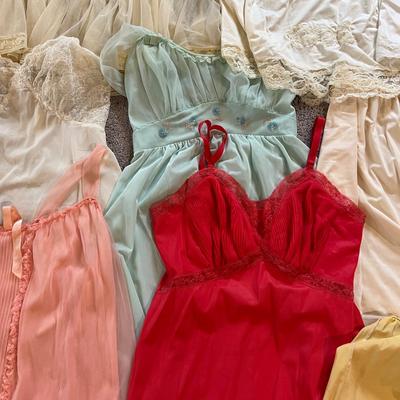 15 Piece Lot Vintage Slips Nightgowns