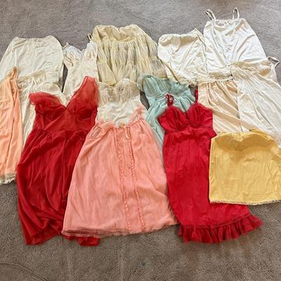 15 Piece Lot Vintage Slips Nightgowns