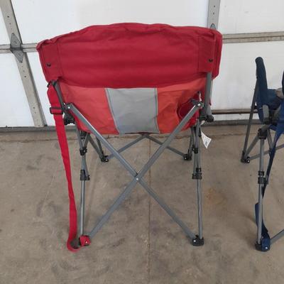 Two Member's Mark Portable Hard Armchairs with storage bags