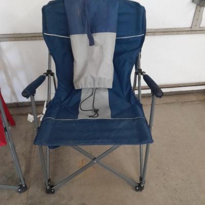Two Member's Mark Portable Hard Armchairs with storage bags