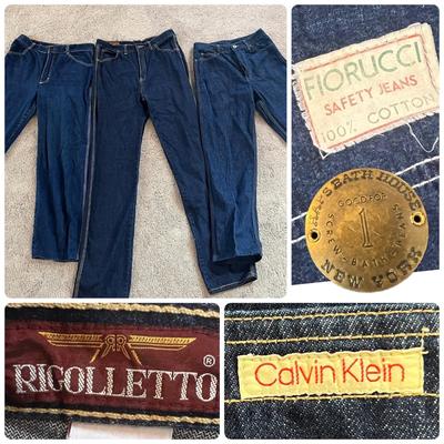 Lot of 3 Vintage Women’s Jeans Denim - Fiorucci, Calvin, Rigolletto