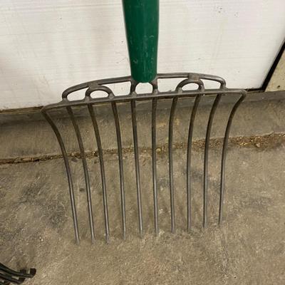 Ergonomic Handle Hoe, Super Cool Lighr Weight Pitch Fork, and Yard Rake