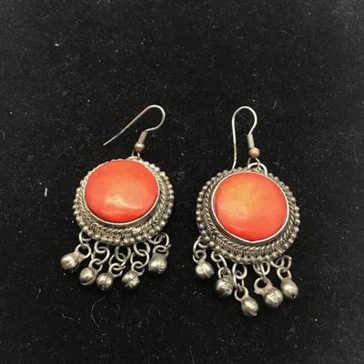 Red/orange fashion earrings