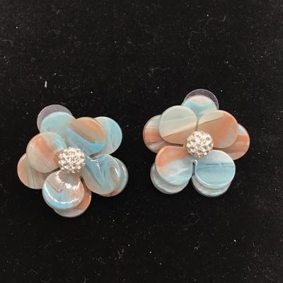 Tye dye flower earrings