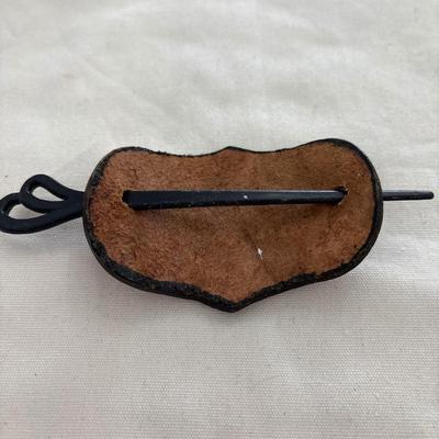 Vintage handmade Leather brarrette