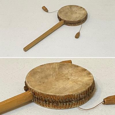 Pair (2) Hand Made Wood / Rawhide Drums