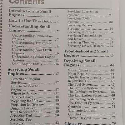 Small engine repair book with brand new car parts - U joints - Piston Ring Compressor - Trim panel retainers and more