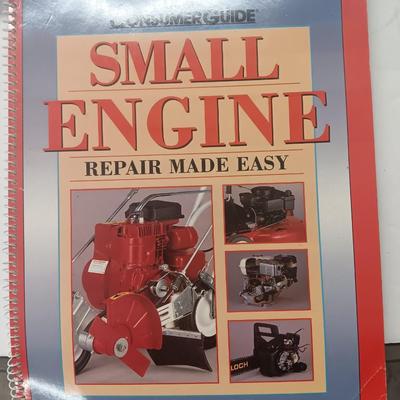 Small engine repair book with brand new car parts - U joints - Piston Ring Compressor - Trim panel retainers and more