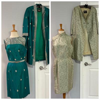 Vintage 4 Pc. Lot - 2 Matching Dress & Coat Sets