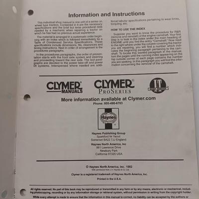John Deere Tractor shop manual and Ford Tractor shop manuals