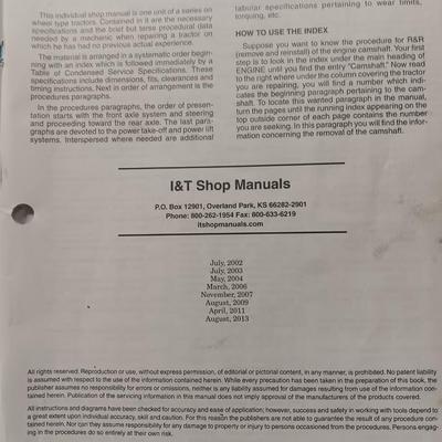 John Deere Tractor shop manual and Ford Tractor shop manuals