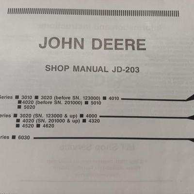 John Deere Tractor shop manual and Ford Tractor shop manuals