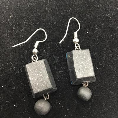 Blue square designed earrings