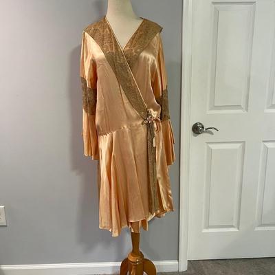 Antique Wrap Dress Robe Matching Hanger