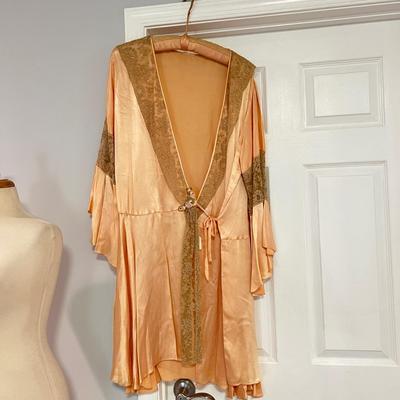 Antique Wrap Dress Robe Matching Hanger