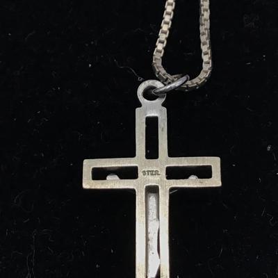 925 cross charm and 925 necklace
