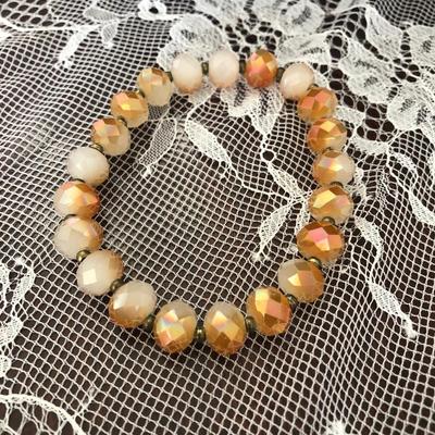 BEVELED Bead BRACELET WITH GOLD DIVIDERS, STYLE