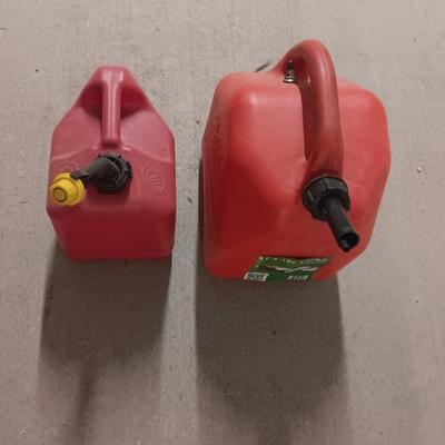 Two gas fuel containers - 5 gallon & 2-gallon tanks