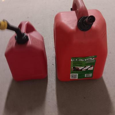 Two gas fuel containers - 5 gallon & 2-gallon tanks
