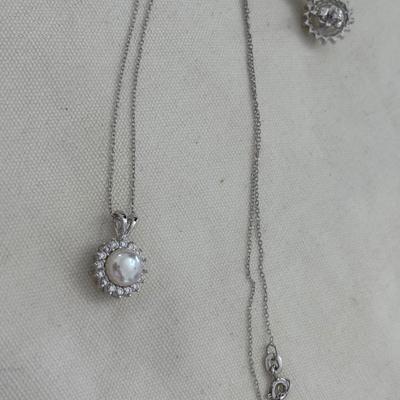 926 sterling silver necklace and earring set