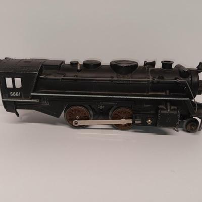 Marx 666 Die- Cast Steam Locomotive Engine Smoker Santa FE train & track set