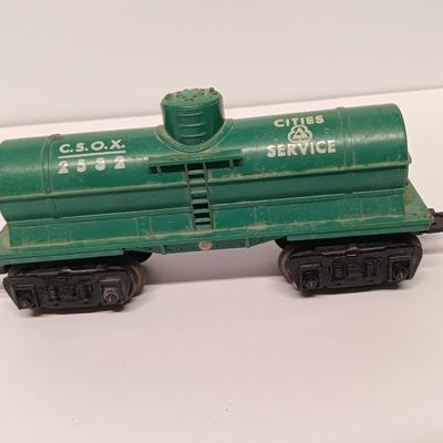Marx 666 Die- Cast Steam Locomotive Engine Smoker Santa FE train & track set