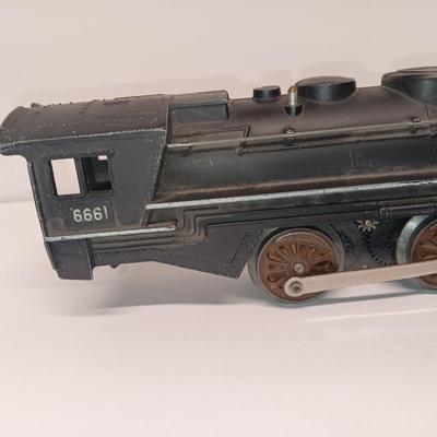 Marx 666 Die- Cast Steam Locomotive Engine Smoker Santa FE train & track set