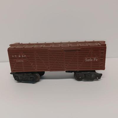 Marx 666 Die- Cast Steam Locomotive Engine Smoker Santa FE train & track set