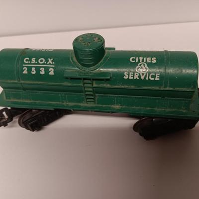 Marx 666 Die- Cast Steam Locomotive Engine Smoker Santa FE train & track set