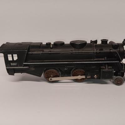 Marx 666 Die- Cast Steam Locomotive Engine Smoker Santa FE train & track set