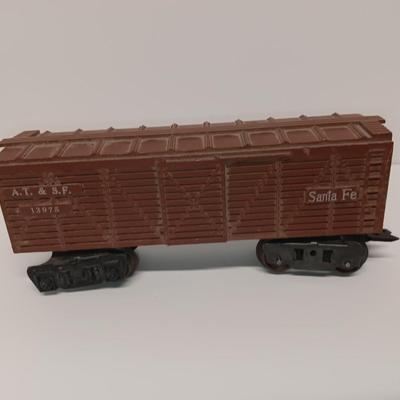 Marx 666 Die- Cast Steam Locomotive Engine Smoker Santa FE train & track set