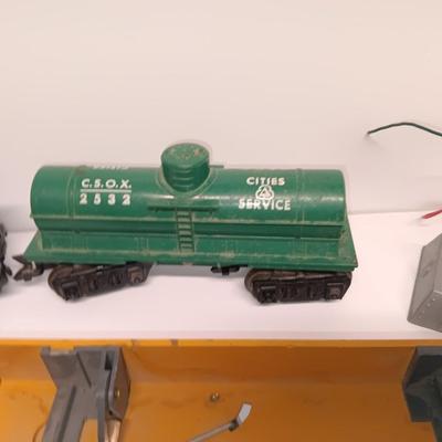 Marx 666 Die- Cast Steam Locomotive Engine Smoker Santa FE train & track set