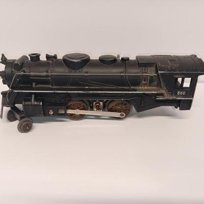 Marx 666 Die- Cast Steam Locomotive Engine Smoker Santa FE train & track set