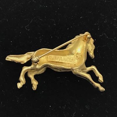 VINTAGE HORSE PIN/Brooch SIGNED R. MANDLE 2