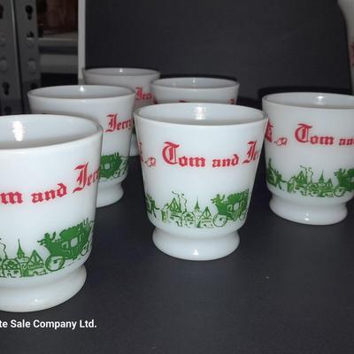 Antique vintage Tom & Jerry's punch bowl with 12 Tom & Jerry's Mugs