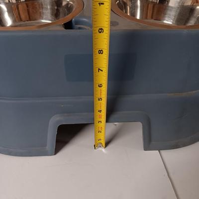 Our pets raised water & food bowls with stand = stainless steel
