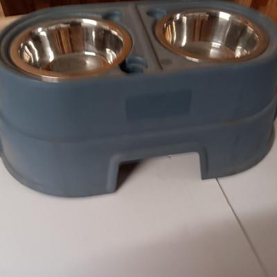 Our pets raised water & food bowls with stand = stainless steel