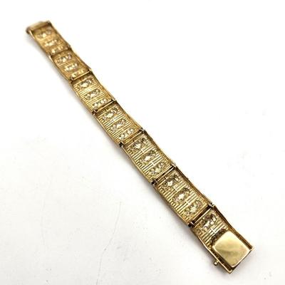 Lot #115D 800 Silver, Gold Electroplate Bracelet - Very pretty