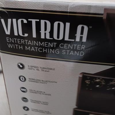 Victrola Entertainment center with matching stand - AM/FM - Turntable - CD & Cassette