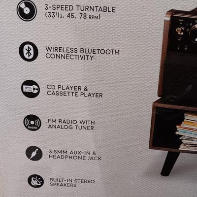 Victrola Entertainment center with matching stand - AM/FM - Turntable - CD & Cassette