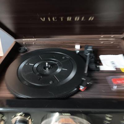 Victrola Entertainment center with matching stand - AM/FM - Turntable - CD & Cassette