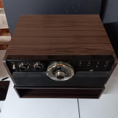 Victrola Entertainment center with matching stand - AM/FM - Turntable - CD & Cassette