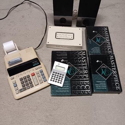 Office items - Card stock - post cards - speakers - adding machine - glue gun and more