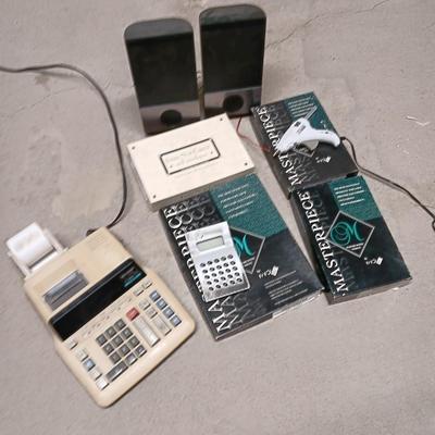 Office items - Card stock - post cards - speakers - adding machine - glue gun and more