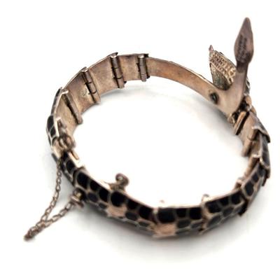 Lot #121D Silver bracelet marked 950 Silver - Reticulated Snake
