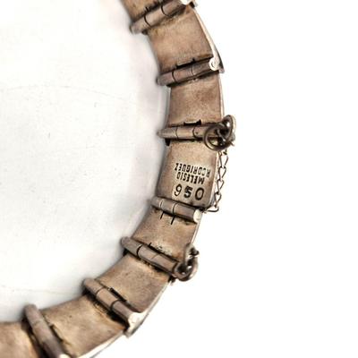 Lot #121D Silver bracelet marked 950 Silver - Reticulated Snake