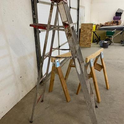 WERNER 6ft Aluminum Ladder and Sawhorses